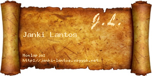 Janki Lantos névjegykártya
